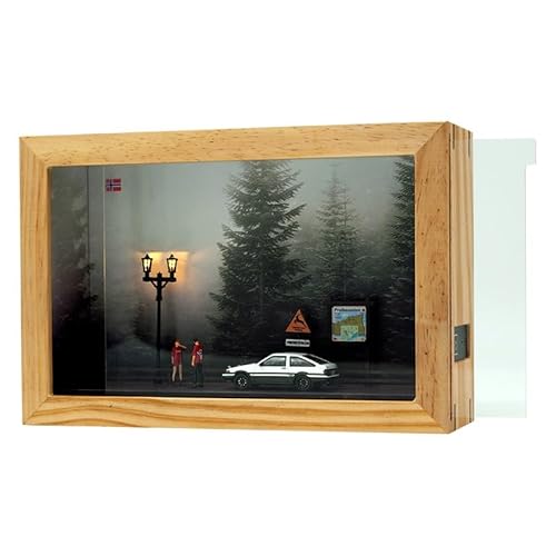 YCNXEB Miniatur Modelle 1 64 Fotorahmen Wandmontage Leichte Version Touch-Schalter Aufbewahrung Legierung Metall Sport-Rennwagen-Modell Dekorative Serie Originalgetreue Nachbildung(White) von YCNXEB