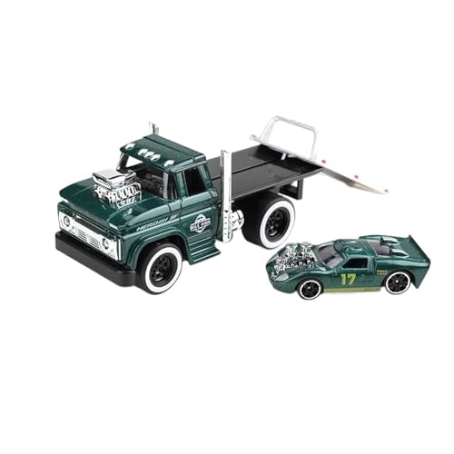 YCNXEB Miniatur Modelle 1 64 Für Legierung Muscle Truck Pritsche Transport Auto Fahrzeuge Druckguss Metall Anhänger Rettungs Auto Modell Spielzeug Originalgetreue Nachbildung(Grün) von YCNXEB
