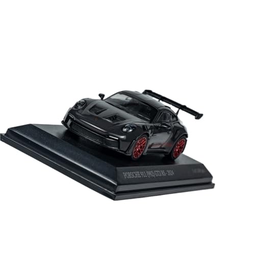 YCNXEB Miniatur Modelle 1 64 Für Porsche 911 (992) GT3 RS 2024 Dunkelgrau Rot Räder Legierung Fahrzeug Modell Kit Spielzeug Kinder Urlaub Originalgetreue Nachbildung von YCNXEB
