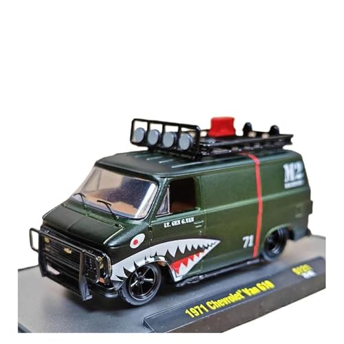 YCNXEB Miniatur Modelle 1 64 für Maßstab M2 Modellauto 1971 Chevrolet Van G10Druckguss-Legierung Automodell Chevrolet Van Erwachsenenkollektion Originalgetreue Nachbildung von YCNXEB