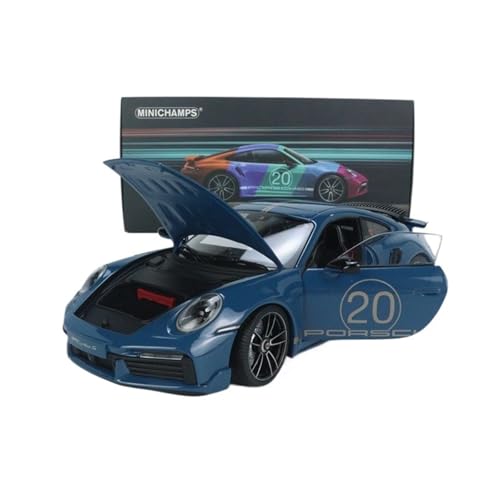 YCNXEB Miniatur Modelle 1:18 Für Porsche 911 (992) Fünf Farben Turbo 20th Anniversary Legierung Volle Öffnung Nachbildung(Blau) von YCNXEB