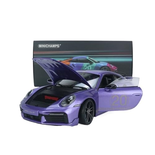 YCNXEB Miniatur Modelle 1:18 Für Porsche 911 (992) Fünf Farben Turbo 20th Anniversary Legierung Volle Öffnung Nachbildung(Purple) von YCNXEB