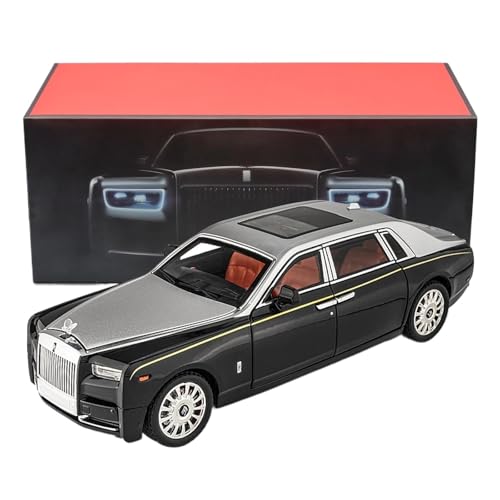 YCNXEB Miniatur Modelle 1:18 Für Rolls-Royce Phantom Mit Sound Legierung Auto Modell Erwachsene Hobby Dekorationen Originalgetreue Nachbildung(Silver) von YCNXEB