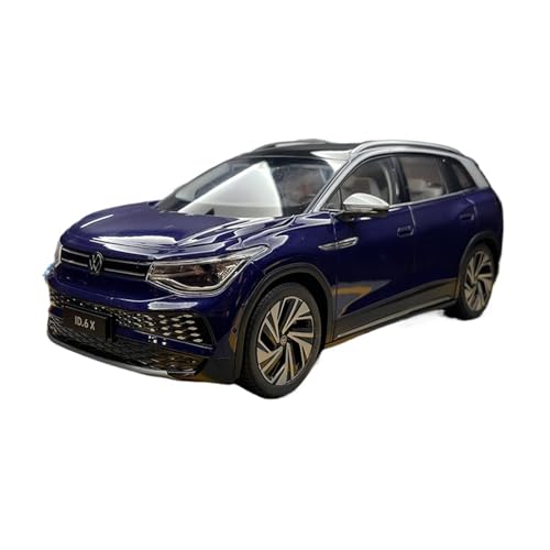 YCNXEB Miniatur Modelle 1:18 Für Volkswagen SUV ID6X Metallmodellauto Statisches Ausstellungsstück Weihnachtsgeschenksammlung Nachbildung(Blau) von YCNXEB