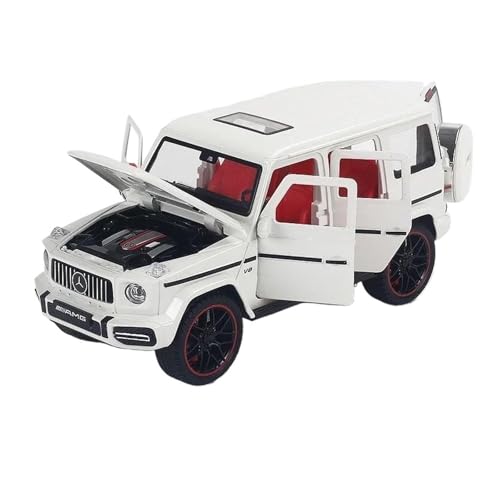 YCNXEB Miniatur Modelle 1:22 Für Benz AMG G63 Geländewagen Diecast Metal Alloy Modellauto Sound Light Pull Back Collection Toy Collection Originalgetreue Nachbildung(White) von YCNXEB