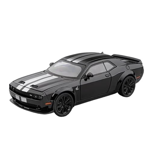 YCNXEB Miniatur Modelle 1:22 Für Dodge Challenger SRT Simulation Diecast Metall Legierung Modell Auto Sound Licht Sammlung Spielzeug Geschenke Originalgetreue Nachbildung(Schwarz) von YCNXEB