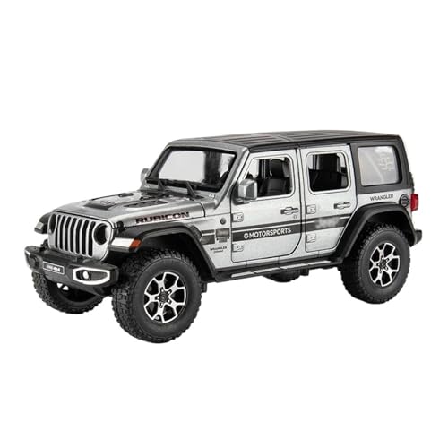 YCNXEB Miniatur Modelle 1:22 Für Jeep Wrangler Rubicon Fahrzeug Diecast Metalllegierung Modellauto Zurückziehen Sound Licht Auto Geschenkkollektion Originalgetreue Nachbildung(Gray) von YCNXEB