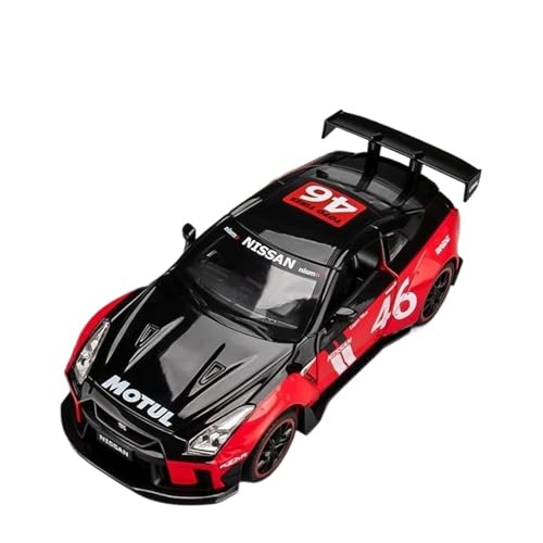 YCNXEB Miniatur Modelle 1:22 Für Nissan GTR Legierung Modell Auto Diecast Metall Spielzeug Auto Sound Licht Jungen Spielzeug Fahrzeug Sammlung Geschenke Originalgetreue Nachbildung(Rot) von YCNXEB