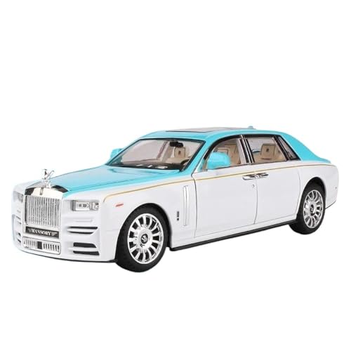YCNXEB Miniatur Modelle 1:22 Für Rolls Royce Phantom Legierung Auto Diecast Spielzeug Metall Auto Modell Sammlung Simulation Sound Licht Originalgetreue Nachbildung(Blau) von YCNXEB