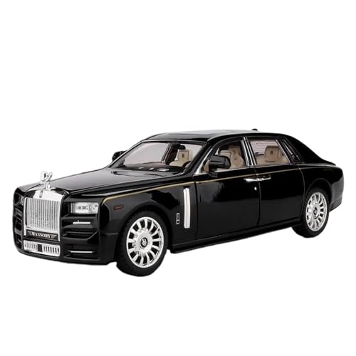 YCNXEB Miniatur Modelle 1:22 Für Rolls Royce Phantom Legierung Auto Diecast Spielzeug Metall Auto Modell Sammlung Simulation Sound Licht Originalgetreue Nachbildung(Schwarz) von YCNXEB