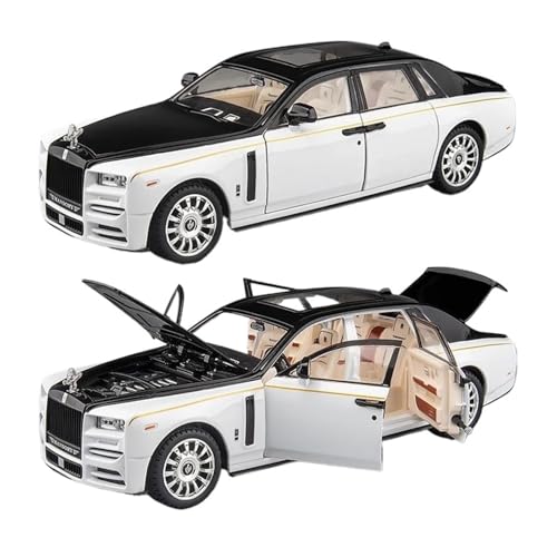 YCNXEB Miniatur Modelle 1:22 Für Rolls Royce Phantom Legierung Auto Diecast Spielzeug Metall Auto Modell Sammlung Simulation Sound Licht Originalgetreue Nachbildung(White) von YCNXEB