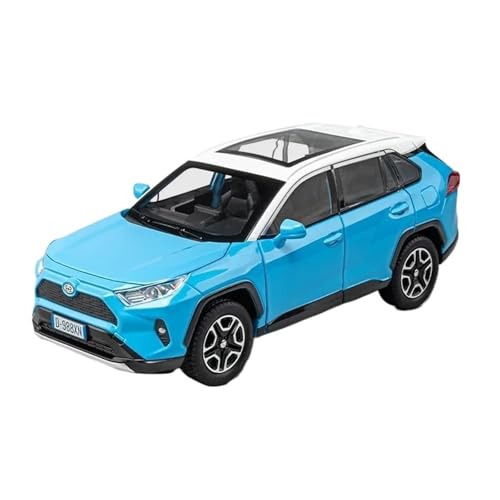 YCNXEB Miniatur Modelle 1:22 Für Toyota RAV4 Simulation Diecast Metall Legierung Modell Auto Sound Licht Ziehen Sammlung Spielzeug Geschenke Originalgetreue Nachbildung(Blau) von YCNXEB