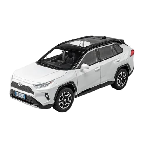 YCNXEB Miniatur Modelle 1:22 Für Toyota RAV4 Simulation Diecast Metall Legierung Modell Auto Sound Licht Ziehen Sammlung Spielzeug Geschenke Originalgetreue Nachbildung(White) von YCNXEB