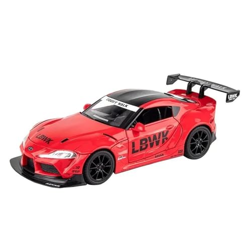 YCNXEB Miniatur Modelle 1:22 Für Toyota Supra Auto Modell Legierung Gießt Druck Spielzeug Metall Fahrzeuge Spielzeug Simulation Sound Licht Spielzeug Originalgetreue Nachbildung(Rot) von YCNXEB