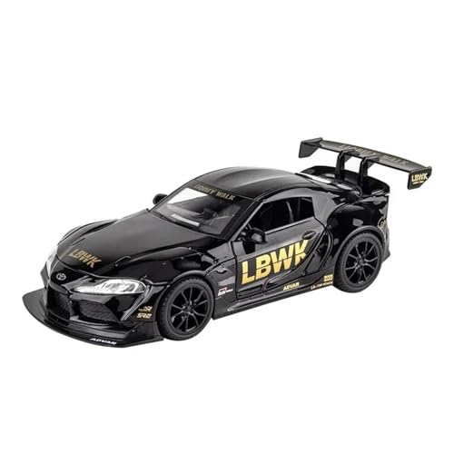 YCNXEB Miniatur Modelle 1:22 Für Toyota Supra Auto Modell Legierung Gießt Druck Spielzeug Metall Fahrzeuge Spielzeug Simulation Sound Licht Spielzeug Originalgetreue Nachbildung(Schwarz) von YCNXEB