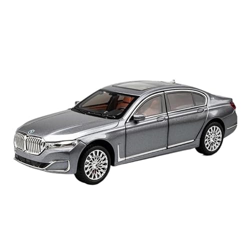 YCNXEB Miniatur Modelle 1:24 Für BMW 760li Mit Sound Und Licht Sport Legierung Auto Modell Erwachsene Hobby Dekorationen Originalgetreue Nachbildung(Gray) von YCNXEB