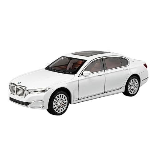 YCNXEB Miniatur Modelle 1:24 Für BMW 760li Mit Sound Und Licht Sport Legierung Auto Modell Erwachsene Hobby Dekorationen Originalgetreue Nachbildung(White) von YCNXEB