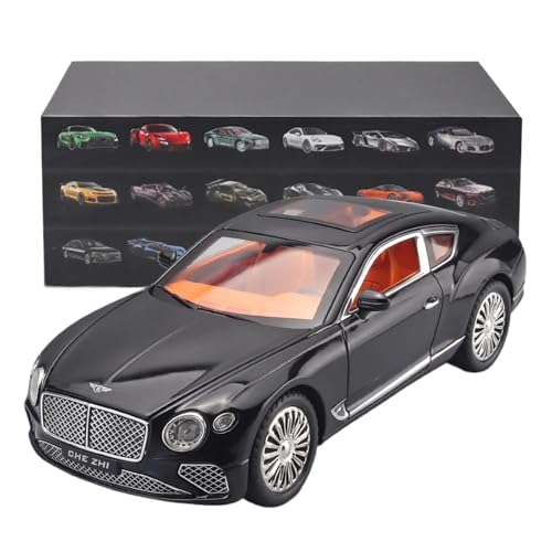 YCNXEB Miniatur Modelle 1:24 Für Continental GT Pull Back Legierung Automodell Erwachsene Hobby Display Dekorationen Originalgetreue Nachbildung(Black) von YCNXEB