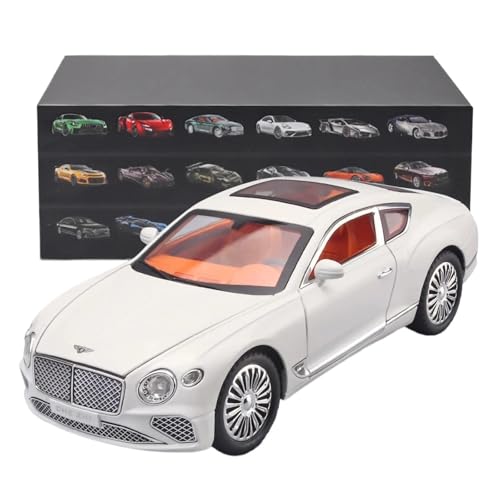 YCNXEB Miniatur Modelle 1:24 Für Continental GT Pull Back Legierung Automodell Erwachsene Hobby Display Dekorationen Originalgetreue Nachbildung(White) von YCNXEB