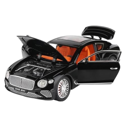 YCNXEB Miniatur Modelle 1:24 Für Continental GT Sound Und Licht Legierung Auto Modell Statische Modelle Erwachsene Sammlungen Originalgetreue Nachbildung(Black) von YCNXEB