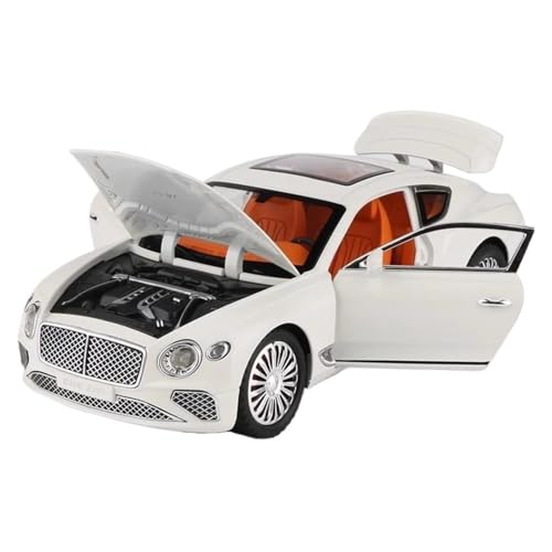 YCNXEB Miniatur Modelle 1:24 Für Continental GT Sound Und Licht Legierung Auto Modell Statische Modelle Erwachsene Sammlungen Originalgetreue Nachbildung(White) von YCNXEB