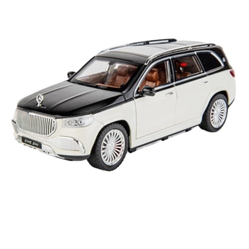 YCNXEB Miniatur Modelle 1:24 Für Maybach GLS GLS600 Legierung Mini Auto Modell Klassische Ornament Jungen Sammlungen Originalgetreue Nachbildung(White) von YCNXEB