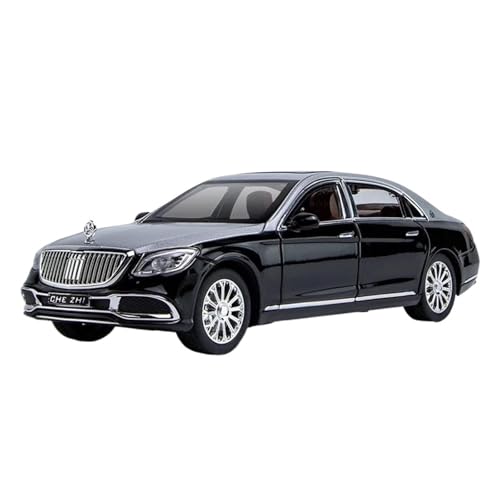 YCNXEB Miniatur Modelle 1:24 Für Maybach S600 S650 Sound Und Licht Legierung Auto Modell Liebe Klassische Handwerk Figuren Originalgetreue Nachbildung(Black) von YCNXEB