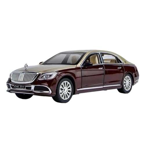 YCNXEB Miniatur Modelle 1:24 Für Maybach S600 S650 Sound Und Licht Legierung Auto Modell Liebe Klassische Handwerk Figuren Originalgetreue Nachbildung(Red) von YCNXEB