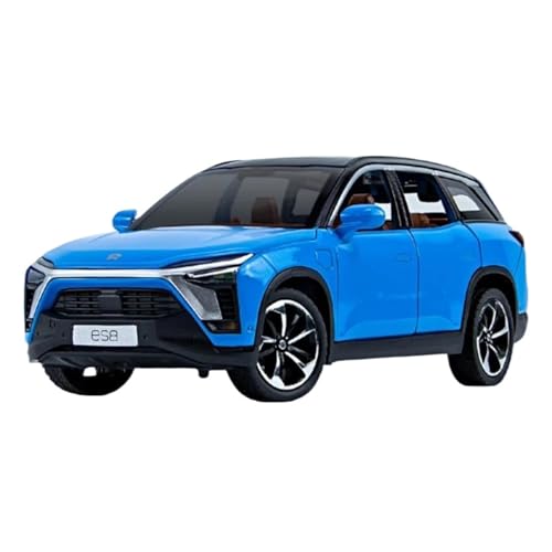 YCNXEB Miniatur Modelle 1:24 Für NIO ES8 SUV Sound Und Licht Legierung Auto Modell Statische Modelle Erwachsene Sammlungen Originalgetreue Nachbildung(Blue) von YCNXEB