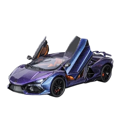 YCNXEB Miniatur Modelle 1:24 Für Revuelto Sound Und Licht Metall Auto Modell Figur-Ebene Miniatur Display Originalgetreue Nachbildung(Purple) von YCNXEB