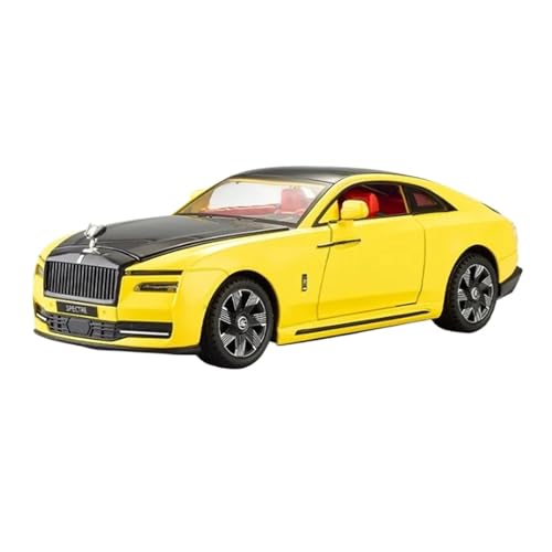 YCNXEB Miniatur Modelle 1:24 Für Rolls Royces Spectre Sound Und Licht Legierung Mini Auto Modell Erwachsene Hobby Boutique Originalgetreue Nachbildung(Yellow) von YCNXEB