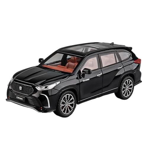 YCNXEB Miniatur Modelle 1:24 Für Toyota Crown Kluger SUV Legierung Modell Auto Sound Licht Miniatur Realistische Figuren Originalgetreue Nachbildung(Black) von YCNXEB