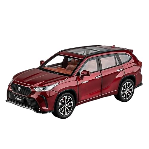 YCNXEB Miniatur Modelle 1:24 Für Toyota Crown Kluger SUV Legierung Modell Auto Sound Licht Miniatur Realistische Figuren Originalgetreue Nachbildung(Red) von YCNXEB