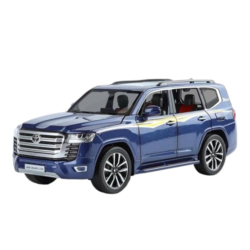 YCNXEB Miniatur Modelle 1:24 Für Toyota Land Cruiser LC300 Sound Und Licht Legierung Auto Modell Figur-Ebene Display Originalgetreue Nachbildung(Blue) von YCNXEB