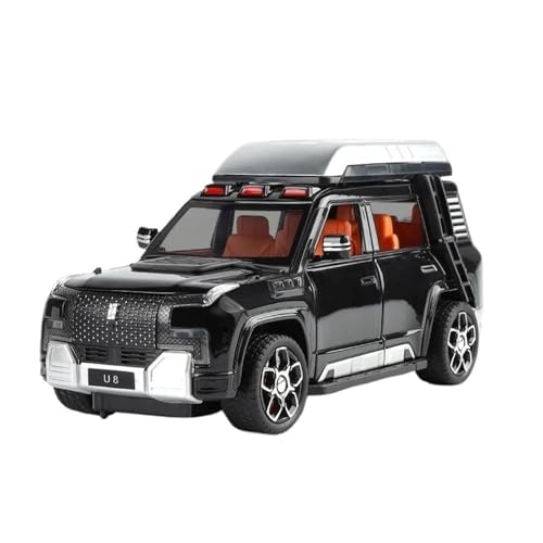 YCNXEB Miniatur Modelle 1:24 Für Yangwang U8 Off-Road Sport Legierung Auto Modell Erwachsene Hobby Dekorationen Originalgetreue Nachbildung(Black) von YCNXEB