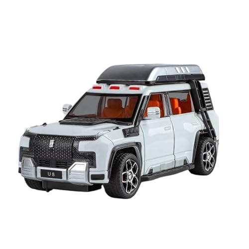 YCNXEB Miniatur Modelle 1:24 Für Yangwang U8 Off-Road Sport Legierung Auto Modell Erwachsene Hobby Dekorationen Originalgetreue Nachbildung(White) von YCNXEB