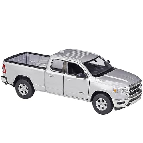 YCNXEB Miniatur Modelle 1:27 Für Maßstabsgetreue Druckguss-Metall-Dodge RAM-Pickup-Truck-Simulation Legierungsautomodell Spielzeug Bastler Statische Anzeige Originalgetreue Nachbildung(Gray) von YCNXEB
