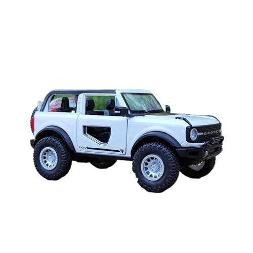 YCNXEB Miniatur Modelle 1:30 Für Ford Bronco Lima Legierung Auto Diecast Metall Off-Road Auto Modell Simulation Sound Licht Sammlung Spielzeug Originalgetreue Nachbildung(White) von YCNXEB