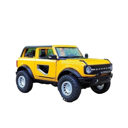YCNXEB Miniatur Modelle 1:30 Für Ford Bronco Lima Legierung Auto Diecast Metall Off-Road Auto Modell Simulation Sound Licht Sammlung Spielzeug Originalgetreue Nachbildung(Yellow) von YCNXEB
