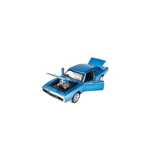 YCNXEB Miniatur Modelle 1:32 Für Dodge Charger Sound Und Licht Legierung Auto Modell Junge Der Miniatur Figuren Sammlung Originalgetreue Nachbildung(Blue) von YCNXEB