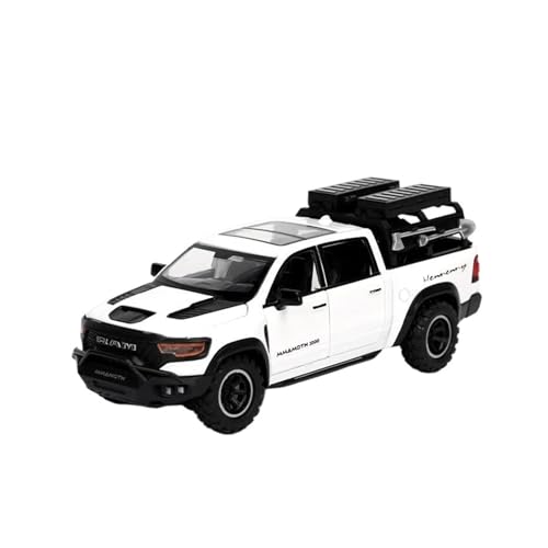 YCNXEB Miniatur Modelle 1:32 Für Dodge Mit Sound Licht Pull-Back Legierung Auto Modell Hobby Dekorationen Originalgetreue Nachbildung(White) von YCNXEB