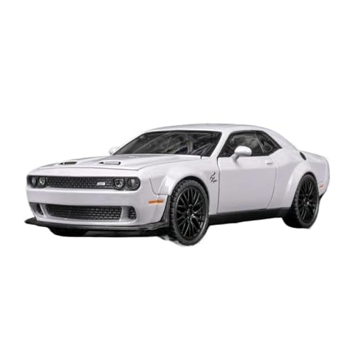 YCNXEB Miniatur Modelle 1:32 Für Dodge Pull Back Mit Sound Und Licht Legierung Automodell Hobby Display Dekorationen Originalgetreue Nachbildung(White) von YCNXEB