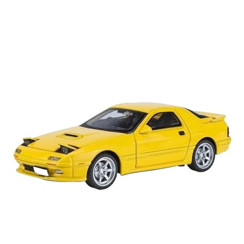 YCNXEB Miniatur Modelle 1:32 Für Mazda RX7 Mit Sound Und Licht Sport Legierung Auto Modell Erwachsene Hobby Dekorationen Originalgetreue Nachbildung(Yellow) von YCNXEB