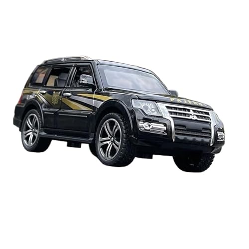 YCNXEB Miniatur Modelle 1:32 Für Mitsubishis Pajero SUV Sound Und Licht Metall Automodell Dekoration Souvenirs Originalgetreue Nachbildung(Black) von YCNXEB
