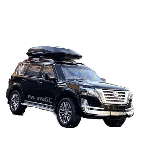 YCNXEB Miniatur Modelle 1:32 Für Nissan Patrol SUV Sound Und Licht Metall Auto Modell Miniatur Sammlung Originalgetreue Nachbildung(Black) von YCNXEB