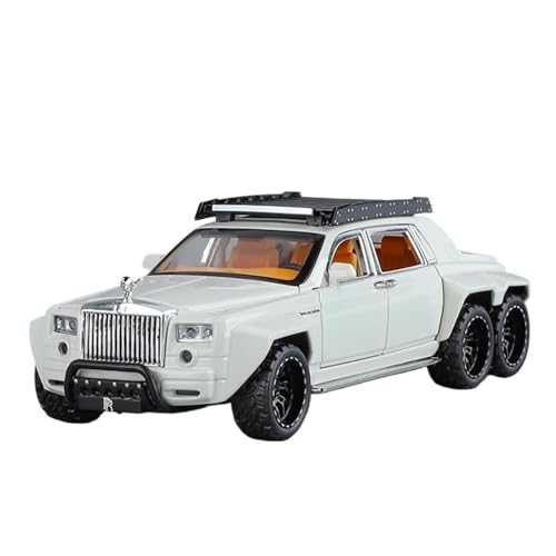 YCNXEB Miniatur Modelle 1:32 Für Rolls-Royce Phantom 6 * 6 Sound Licht Legierung Mini Auto Modell Party Installation Originalgetreue Nachbildung(White) von YCNXEB