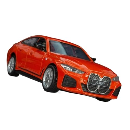 YCNXEB Miniatur Modelle 1:34 Für BMW I4 M50 Coupe Legierungsautomodell Spielzeug-Sportwagen Aus Metalldruckguss Automodell Mit Simulationssound Und Licht Originalgetreue Nachbildung(Rot) von YCNXEB