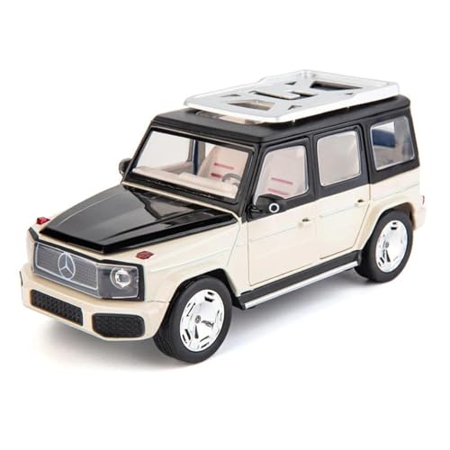 YCNXEB Miniatur Modelle Automodell 1 24 für Mercedes Benz EQG G-Klasse Legierungsmodellauto Metallguss-Sound- und Lichtauto Originalgetreue Nachbildung(Creamy White) von YCNXEB