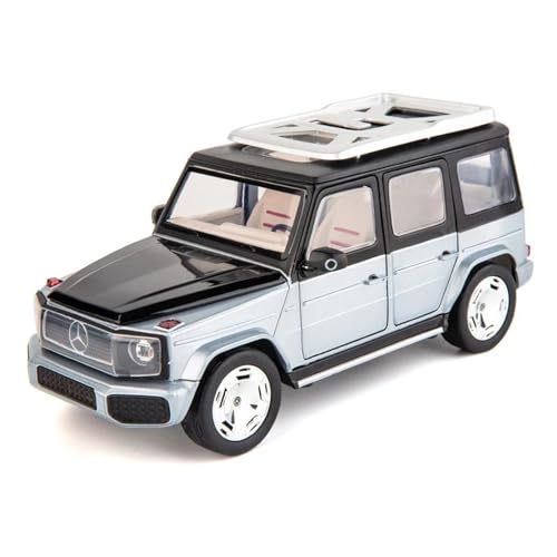 YCNXEB Miniatur Modelle Automodell 1 24 für Mercedes Benz EQG G-Klasse Legierungsmodellauto Metallguss-Sound- und Lichtauto Originalgetreue Nachbildung(Gray) von YCNXEB