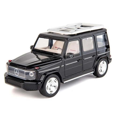 YCNXEB Miniatur Modelle Automodell 1 24 für Mercedes Benz EQG G-Klasse Legierungsmodellauto Metallguss-Sound- und Lichtauto Originalgetreue Nachbildung(Schwarz) von YCNXEB